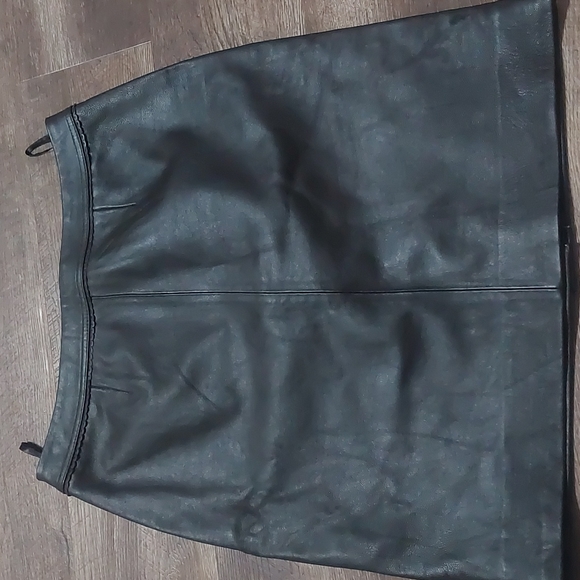 Jacyln Smith Brown Leather Skirt - Women's Size 12 - Picture 5 of 14